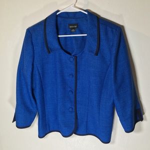 Retro Leslie Fay Size 16 Blue w/Black trim Jacket
